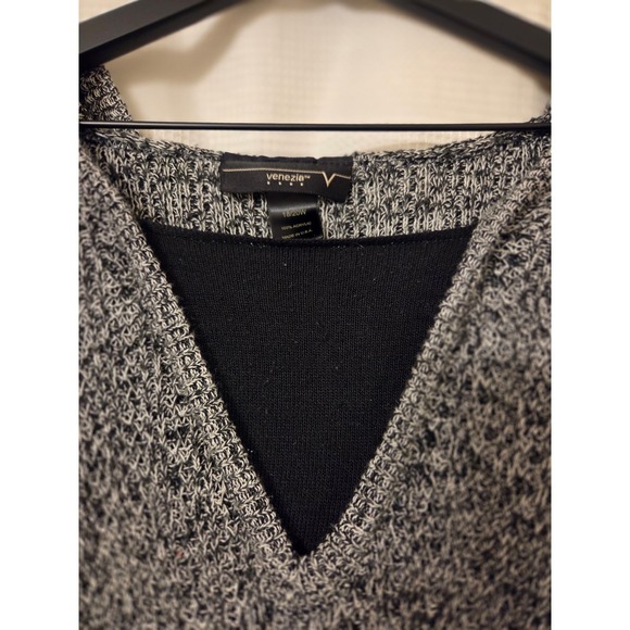 Venezia Gray Knit Hoodie Sweater V Neck Long‎ Sleeve Women's Plus Size 18/20W - Picture 3 of 6